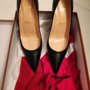 Brand new in box Christian Louboutin black leather pumps